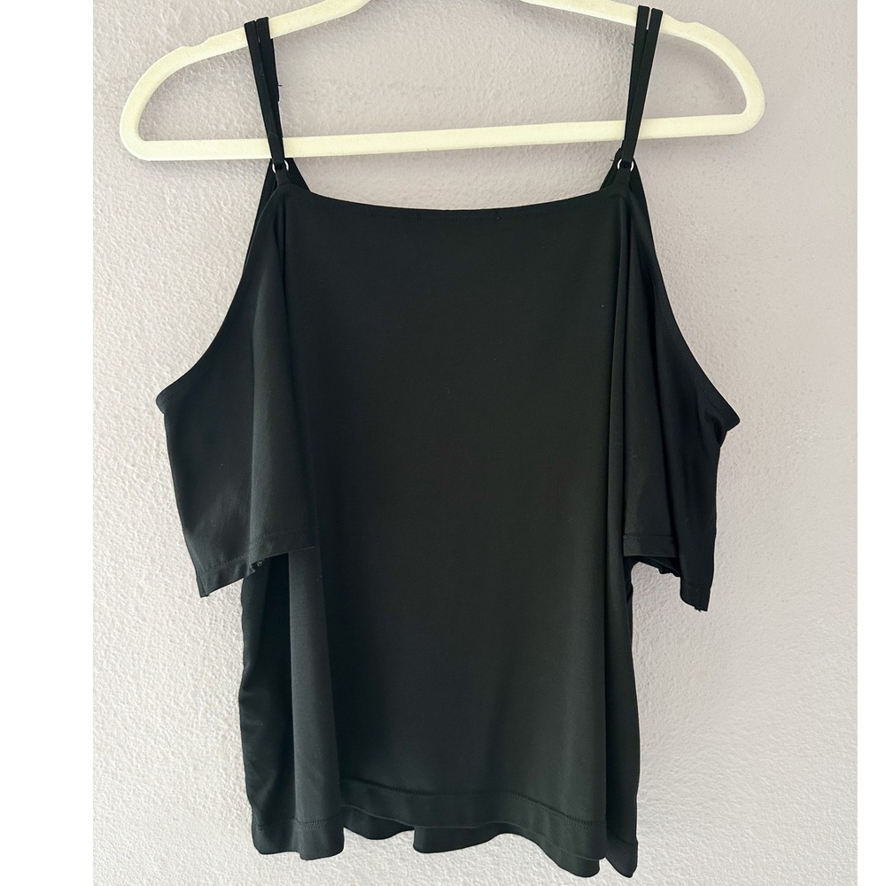 T By Alexander Wang Cold Shoulder Black Tank Top Size Small - Picture 7 of 7